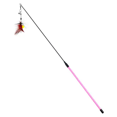 Handmade Cat Teaser Wand with Small Flying Insect Toy and Bell - 11