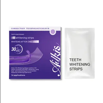 V34 Whitening Teeth Strips, Gentle Cleaning, Removes Smoke and Tea Stains, 7 Pack - 6