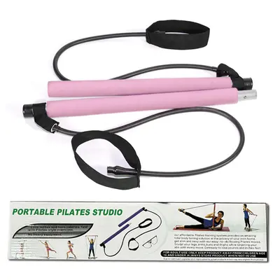 Pilates-Stab mit Fußpedal-Expander und Widerstandsband - 7