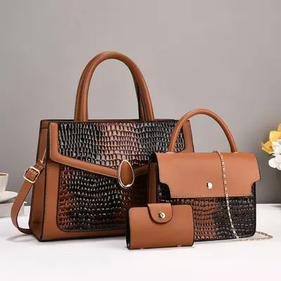 Damen-Mutter-Kind-Tasche, 3-teiliges Set mit Schultergurt - 11