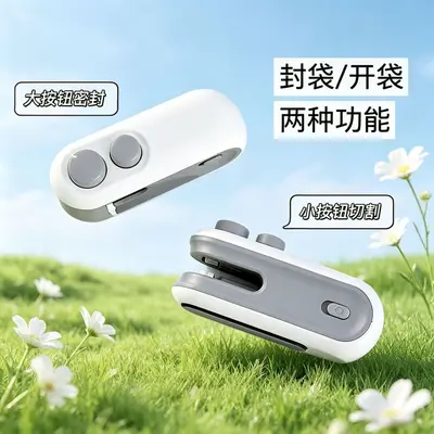 Portable Mini Heat Sealer USB-C Rechargeable 2-in-1 Cutting Handheld Plastic Bag Food Snack Quick Sealing Machine - 5