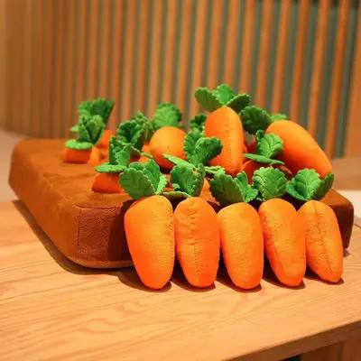 Carrot Plush Chew Toy for Pets, Pull-Out Design with Pillow Function - 3