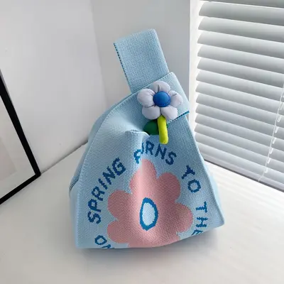 Animal Pattern Knitted Bucket Bag for Women - 4
