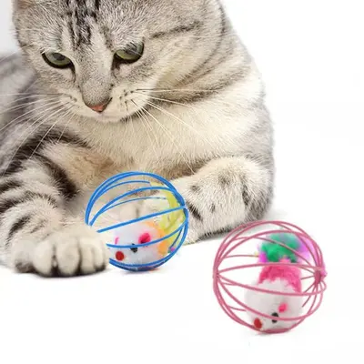 猫玩具滚球猫玩具小老鼠猫咪笼中鼠宠物玩具逗猫用品宠物猫玩具球