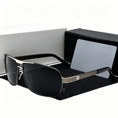 Men's Polarized Sunglasses, Square Frame, Cycling Driving, Model 722 - 5