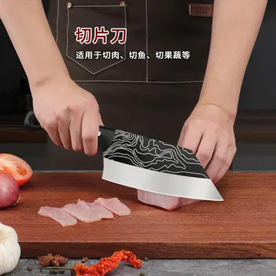 Yangjiang 2'li mutfak bıçak seti, paslanmaz çelik, et ve sebze kesme - 3