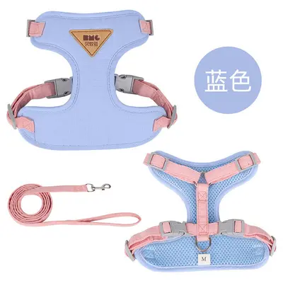 狗狗牵引绳防爆冲中小型犬工字型宠物胸背带透气网布外出遛狗绳子