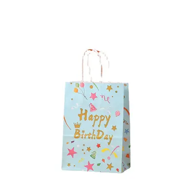 Kraft Paper Birthday Gift Bag Hand Bag