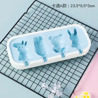 Food-grade silicone ice cream mold homemade ice cream popsicle children's cartoon cheese stick mold - 8