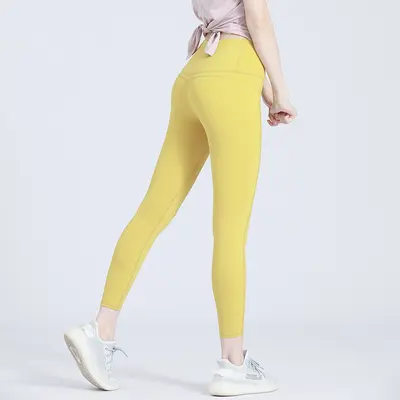 Yoga pants, high stretch, seamless, high waist, peach tone - 9