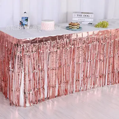 Regen Seiden Vorhang Quaste Tischrock Einweg-Tischrock Banner Hochzeit Geburtstag Urlaub Party Tischdeko Dekorationsmaterialien