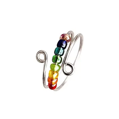 Brass Bead Spinner Ring, Stress Relief, Open Design - 10