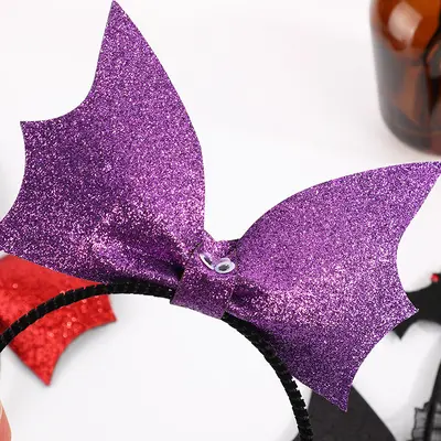 Halloween Sequin Bat Headband, Party Decoration Hair Accessory for Kids