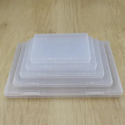 Dikdörtgen plastik kutu PP şeffaf kutu kare ambalaj plastik kutu flip-top büyük depolama düz kutu sınır ötesi 1.7cm