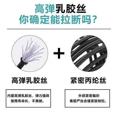 Round Elastic Cord 1mm, 15m, Black and White, High Elasticity - 4