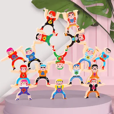 Children's DIY Balance Blocks, Strongman Stacking Game - 3