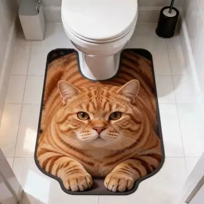 Cute Kitten Diatomite Toilet Mat, Absorbent and Quick-Drying - 13