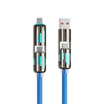 Neues 240W LED-Lichtsäule 4-in-1 Schnellladekabel Type-C Schnellladekabel für Apple, Huawei und Android Universal - 11