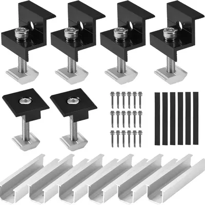 U-Shaped Mini Guide Rail 120 mm 6-Piece Set with Rubber Pad