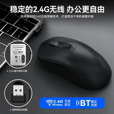 T-WOLF雷狼X8无线蓝牙鼠标双模游戏办公防滑贴纸鼠标狗屁王定制 - 5