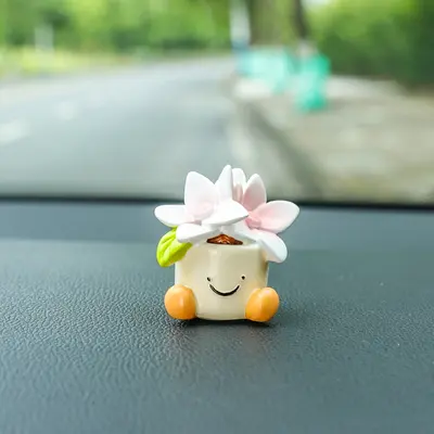Cute Car Interior Decoration with Mini Potted Flowers - 9