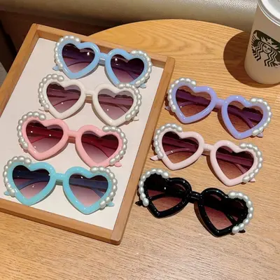 Children's Heart-Shaped Sunglasses Cute Performance Photo Prop - 2