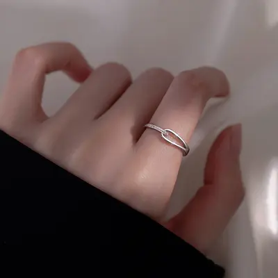 925 Sterling Silver Smooth Ring Women's Open Design