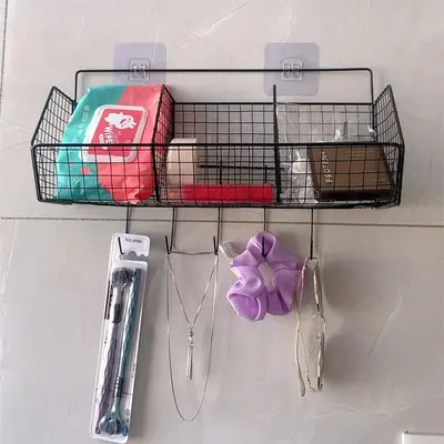 Zencefil sarımsak duvar asılı sepet, mutfak saklama rafı, delici yok - 8