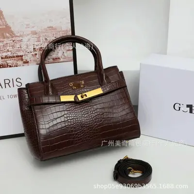 Crocodile Pattern Retro Platinum Single Shoulder Women's Bag