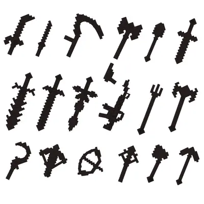 Building Block Weapon and Figure Accessory Set, 8 Colors, Small Parts - 10
