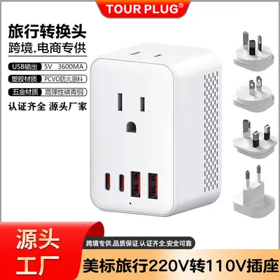 220V to 110V Step-Down Travel Converter Socket GaN20W