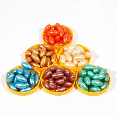 Opaque Hair Care Oil Capsules 60 Pcs, Oval Particles with Moroccan Vitamin E - 3