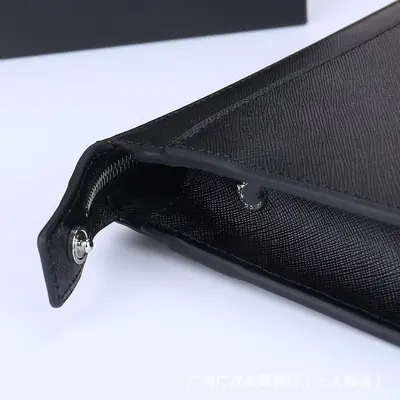 Genuine Leather Men's Clutch Organizer Bag, Large Capacity - 3