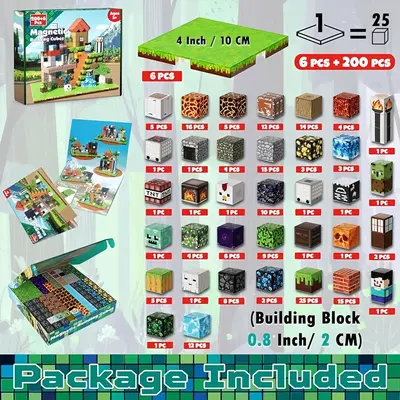 Magnetic Building Block Set, Children's Educational Magnetic Cube Toy - 11