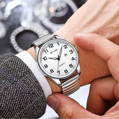 Seniorenuhr für Paare, Quarz, große Ziffern, wasserdicht, Mom & Dad Modelle - 7