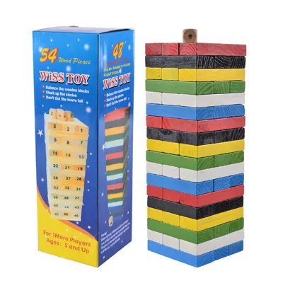 Wooden Rubberwood Stacking Blocks for Ages 4-6, Educational Number Stacking Toy - 7
