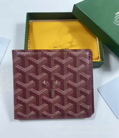 Retro baskılı erkek deri cüzdan, kısa, ince, ikiye katlanabilir - 11