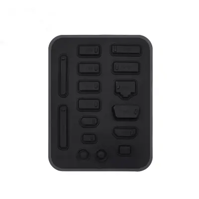 Dizüstü bilgisayar toz fişi 16 parçalı set USB silikon fiş HDMI ağ bağlantı noktası RJ45 sızdırmazlık ses evrensel tip - 6