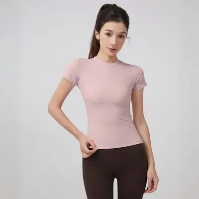 Women's Breathable Short Sleeve Yoga T-Shirt - 11