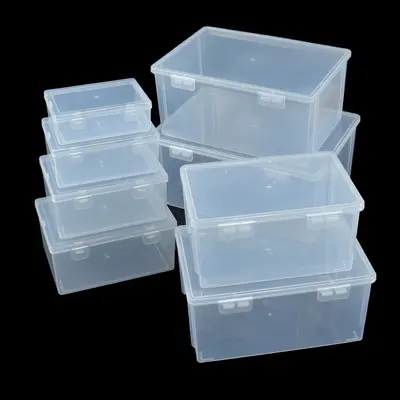 PP Leerbox große Flip-Top-Kunststoffbox transparent Dokumenten-Rechnungsspeicherbox mit doppeltem Knopf rechteckige Anzeigekarton