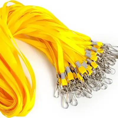 Ausweisband aus gewebtem Polyester mit Drehhaken und Clip