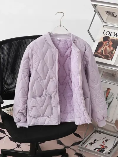 Damen-Winterwattejacke mit Fleecefutter, warm und leicht - 9