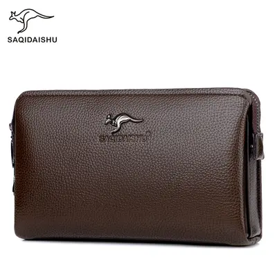 Saqidaishu Men's Handbag, Waterproof PU Business Bag