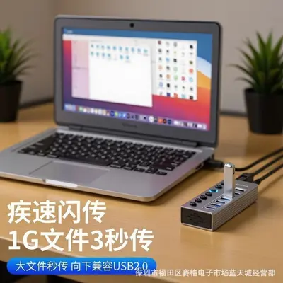 USB 3.0 Hub, 10 Ports, Independent Switches and Indicator Lights