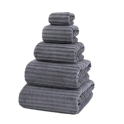 Bath towel set five-piece, sugar velvet, non-shedding