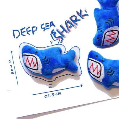Mini Cute Plush Squeaky Dog Toy, Shark, Crab, Turtle and Whale Designs - 4