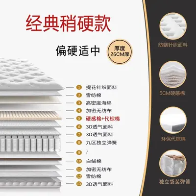 Five-Star Hotel Style Latex Memory Foam Pocket Spring Mattress - 9