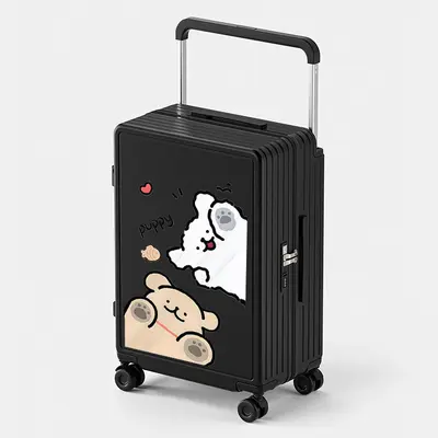 Labubu Print Combination Lock Trolley Suitcase with Silent Wheels - 12