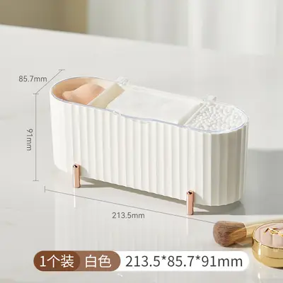 Cotton storage box for cosmetic pads, transparent lid - 8
