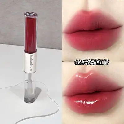 Kakashow Dual-End Lip Glaze, Mirror Gloss and Matte Finish - 7